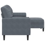 vidaXL Canapea cu 3 locuri și taburet, gri închis, 180 cm, catifea vidaXL Canapea cu 3 locuri și taburet, gri închis, 180 cm, catifea