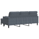 vidaXL Canapea cu 3 locuri și taburet, gri închis, 180 cm, catifea vidaXL Canapea cu 3 locuri și taburet, gri închis, 180 cm, catifea