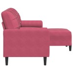 vidaXL Canapea cu 3 locuri și taburet, roșu vin, 180 cm, catifea vidaXL Canapea cu 3 locuri și taburet, roșu vin, 180 cm, catifea