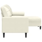vidaXL Canapea cu 3 locuri și taburet, crem, 180 cm, catifea vidaXL Canapea cu 3 locuri și taburet, crem, 180 cm, catifea