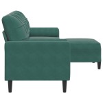 vidaXL Canapea cu 3 locuri și taburet, verde închis, 210 cm, catifea vidaXL Canapea cu 3 locuri și taburet, verde închis, 210 cm, catifea