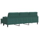 vidaXL Canapea cu 3 locuri și taburet, verde închis, 210 cm, catifea vidaXL Canapea cu 3 locuri și taburet, verde închis, 210 cm, catifea