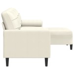 vidaXL Canapea cu 3 locuri și taburet, crem, 210 cm, catifea