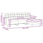 vidaXL Canapea cu 3 locuri și taburet, crem, 210 cm, catifea