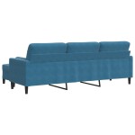 vidaXL Canapea cu 3 locuri și taburet, albastru, 210 cm, catifea vidaXL Canapea cu 3 locuri și taburet, albastru, 210 cm, catifea