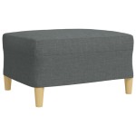 vidaXL Set de canapele cu taburet, 4 piese, gri închis, textil vidaXL Set de canapele cu taburet, 4 piese, gri închis, textil