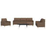 vidaXL Set de canapele cu taburet, 4 piese, maro, textil vidaXL Set de canapele cu taburet, 4 piese, maro, textil