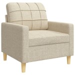 vidaXL Set de canapele cu perne decorative, 3 piese, crem, textil