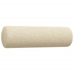 vidaXL Set de canapele cu perne decorative, 3 piese, crem, textil