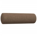 vidaXL Set de canapele cu perne decorative, 3 piese, maro, textil