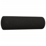 vidaXL Set de canapele cu perne decorative, 3 piese, negru, textil