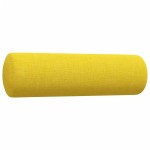 vidaXL Set de canapele cu perne rulou, 3 piese, galben deschis, textil
