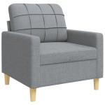 vidaXL Set canapele cu taburet și perne, 4 piese, gri deschis, textil vidaXL Set canapele cu taburet și perne, 4 piese, gri deschis, textil
