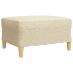 vidaXL Set canapele cu taburet și perne, 4 piese, crem, textil