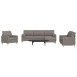 vidaXL Set canapele cu taburet și perne, 4 piese, taupe, textil vidaXL Set canapele cu taburet și perne, 4 piese, taupe, textil