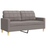 vidaXL Set canapele cu taburet și perne, 4 piese, taupe, textil vidaXL Set canapele cu taburet și perne, 4 piese, taupe, textil