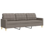 vidaXL Set canapele cu taburet și perne, 4 piese, taupe, textil vidaXL Set canapele cu taburet și perne, 4 piese, taupe, textil