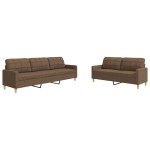 vidaXL Set de canapele, 2 piese, maro, textil vidaXL Set de canapele, 2 piese, maro, textil