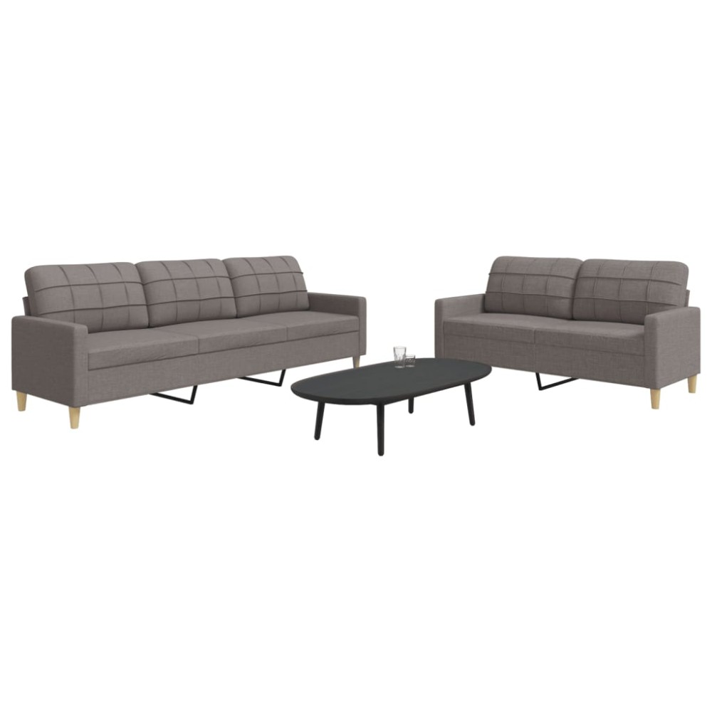 vidaXL Set de canapele, 2 piese, gri taupe, material