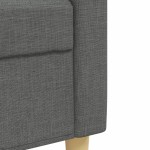 vidaXL Set de canapele cu taburet, 3 piese, gri închis, textil