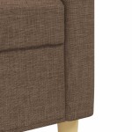 vidaXL Set de canapele cu taburet, 3 piese, maro, textil