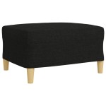 vidaXL Set de canapele cu taburet, 3 piese, negru, textil vidaXL Set de canapele cu taburet, 3 piese, negru, textil