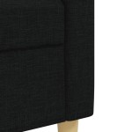vidaXL Set de canapele cu taburet, 3 piese, negru, textil vidaXL Set de canapele cu taburet, 3 piese, negru, textil