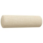 vidaXL Set de canapele cu perne decorative, 2 piese, crem, textil