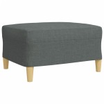 vidaXL Set canapele cu taburet și perne, 3 piese, gri închis, textil