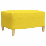vidaXL Set canapele cu taburet/perne, 3 piese, galben deschis, textil