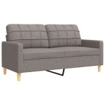 vidaXL Set canapele cu taburet și perne, 3 piese, taupe, textil vidaXL Set canapele cu taburet și perne, 3 piese, taupe, textil