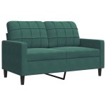 vidaXL Set de canapele cu perne, 3 piese, verde închis, catifea vidaXL Set de canapele cu perne, 3 piese, verde închis, catifea
