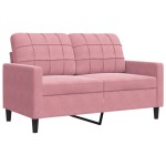 vidaXL Set de canapele cu perne, 3 piese, roz, catifea
