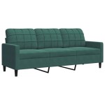vidaXL Set de canapele cu perne, 4 piese, verde închis, catifea
