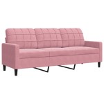 vidaXL Set de canapele cu perne, 4 piese, roz, catifea
