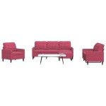 vidaXL Set canapele cu perne, 4 piese, roșu vin, catifea vidaXL Set canapele cu perne, 4 piese, roșu vin, catifea