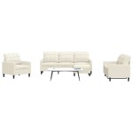 vidaXL Set de canapele cu perne, 4 piese, crem, catifea