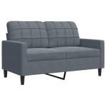 vidaXL Set de canapele cu perne/rulouri, 3 piese, gri închis, catifea vidaXL Set de canapele cu perne/rulouri, 3 piese, gri închis, catifea
