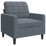 vidaXL Set de canapele cu perne/rulouri, 3 piese, gri închis, catifea vidaXL Set de canapele cu perne/rulouri, 3 piese, gri închis, catifea
