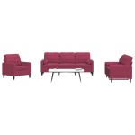 vidaXL Set canapea cu perne/rulouri, 3 piese, roșu vin, catifea vidaXL Set canapea cu perne/rulouri, 3 piese, roșu vin, catifea
