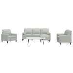 vidaXL Set de canapele cu perne, 4 piese, gri deschis, catifea
