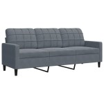 vidaXL Set de canapele cu perne/rulouri, 4 piese, gri închis, catifea