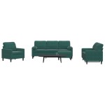vidaXL Set canapele cu perne/rulouri, 4 piese, verde închis, catifea vidaXL Set canapele cu perne/rulouri, 4 piese, verde închis, catifea