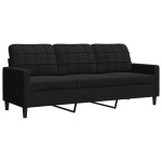 vidaXL Set de canapele cu perne/rulouri, 4 piese, negru, catifea