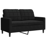 vidaXL Set de canapele cu perne/rulouri, 4 piese, negru, catifea