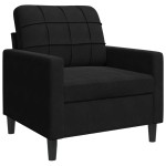 vidaXL Set de canapele cu perne/rulouri, 4 piese, negru, catifea