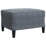 vidaXL Set de canapele cu perne/rulouri, 3 piese, gri închis, catifea vidaXL Set de canapele cu perne/rulouri, 3 piese, gri închis, catifea