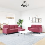 vidaXL Set canapea cu perne/rulouri, 3 piese, roșu vin, catifea vidaXL Set canapea cu perne/rulouri, 3 piese, roșu vin, catifea