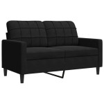 vidaXL Set de canapele cu perne/rulouri, 3 piese, negru, catifea