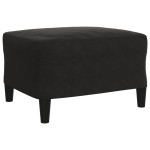 vidaXL Set de canapele cu perne/rulouri, 3 piese, negru, catifea